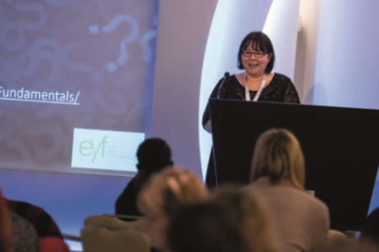 Pennie Akehurst speaking at Nursery World's Business Summit