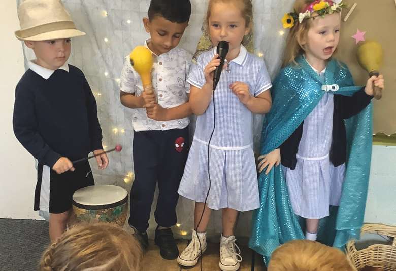 The children performed shows to an audience