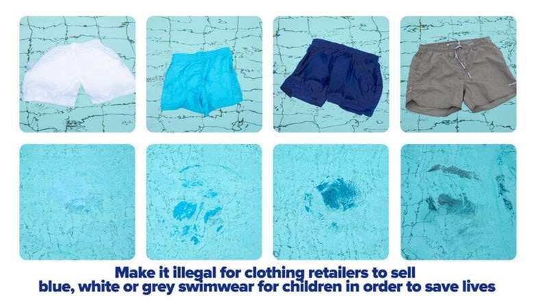 Research finds that white, blue and grey swimwear is not visible under water, PHOTO: OntheBeach