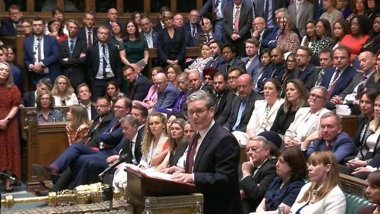 PM Keir Starmer addresses the House of Commons after the King's Speech on 17 July 2024 PHOTO Screengrab BBC